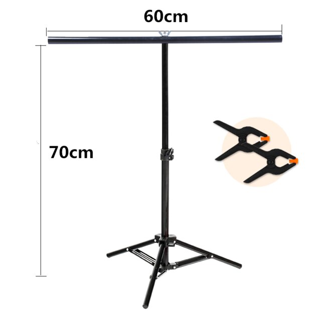 Fotografie Achtergrond Houder Stand Metal T-Vorm Photo Studio Achtergrond Frame Ondersteuning Beugel Met Klem Voor Video Foto Stands: 60x70cm Stand