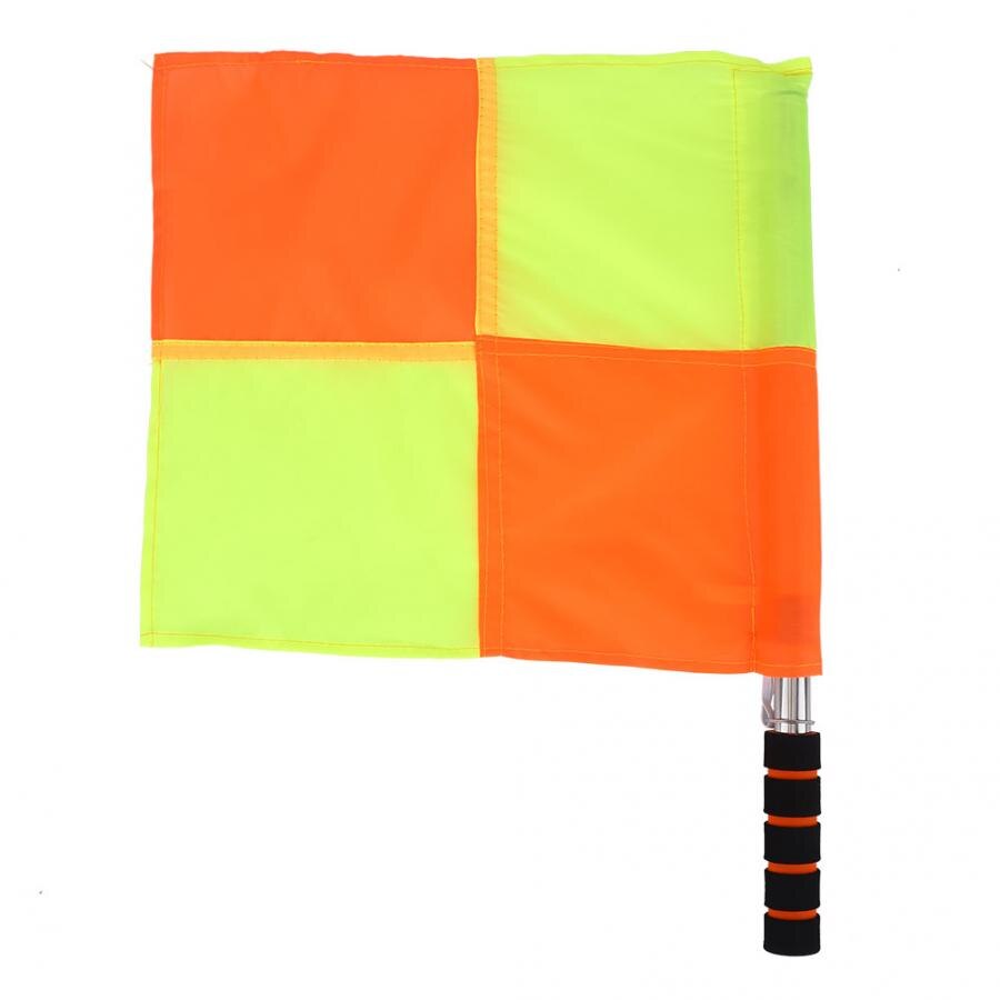 2 st fotboll domarflagga fotboll domare domare linjevakt flagga med förvaringsväska sport match fotboll fotboll hockey träningsverktyg