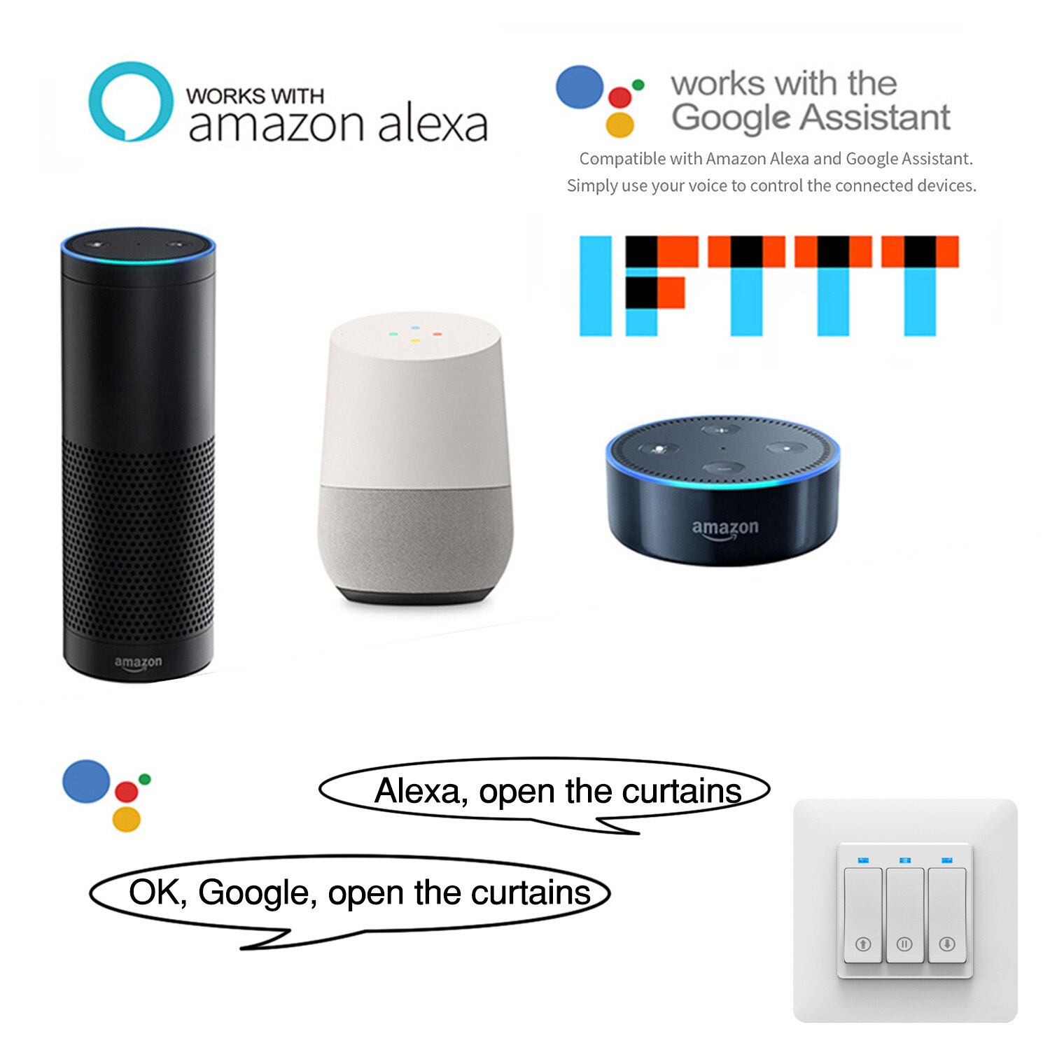 WiFi Smart Light Wall Switch Socket Outlet Push Button For GoogleHome Alexa Voice Wireless Remote Control EU UK Smart Life Tuya