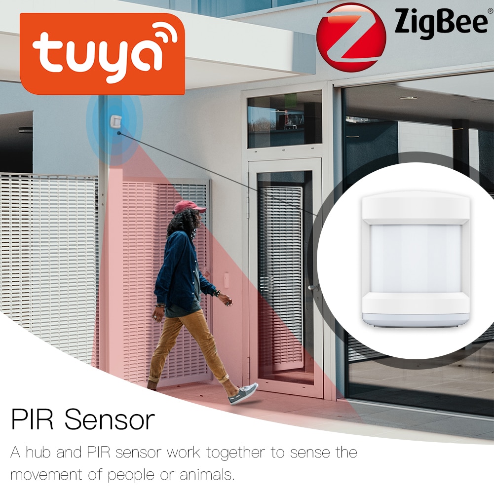 Sensor infrarrojo inteligente IFTTT ZigBee, Detector de movimiento inalámbrico con batería, sistema de alarma para el hogar, aviso con aplicación Tuya