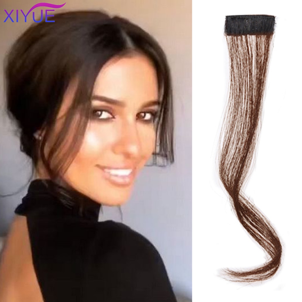 Cabelo de xiyue ambos os lados longo franja cabelo remendo invisível almofada cabelo remendo substituir perucas engrossadas longo remendo de cabelo reto