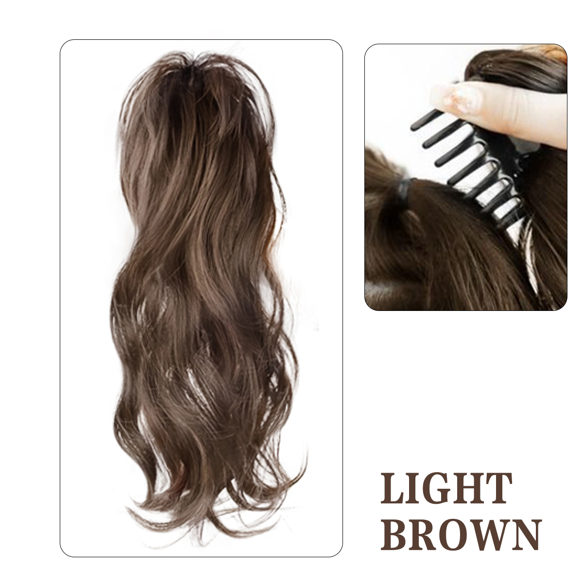 14-Inch Curly Wavy Synthetic Ponytail Effortlessly Chic Hairpiece with Easy Claw Attachment Style for Women: 1B/27HL