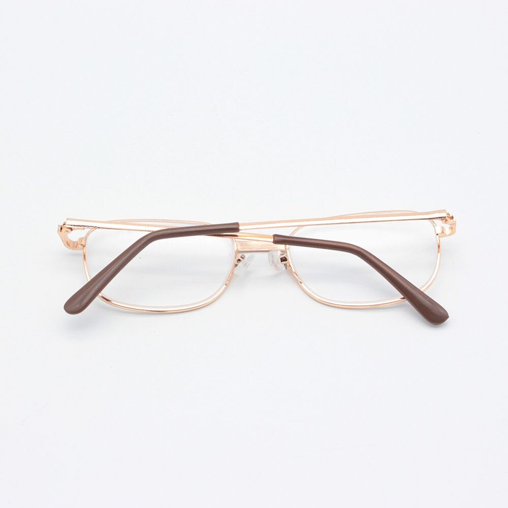 Reading Glasses Lens Rimmed Gold Frame Metal Eyeglasses +1.0 - +4.0 Travel Accessories