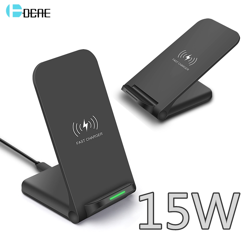 DCAE 15W Qi Drahtlose Ladestation für iPhone 11 Profi X XS 8 XR Samsung S9 S10 S8 USB C Schnelle Ladestation Telefon Schnell Ladung