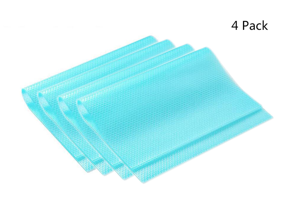 Tapis de réfrigérateur bleu ciel avec points EVA | Tapis de réfrigérateur antibactérien 45x30 cm-1 ensemble (ensemble de 4)