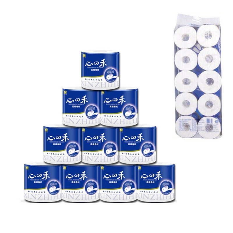 10 Rolls Super Soft Paper Towels Toilet Paper 4 Ply Bulk Rolls Bathroom Tissue Skin-Friendly