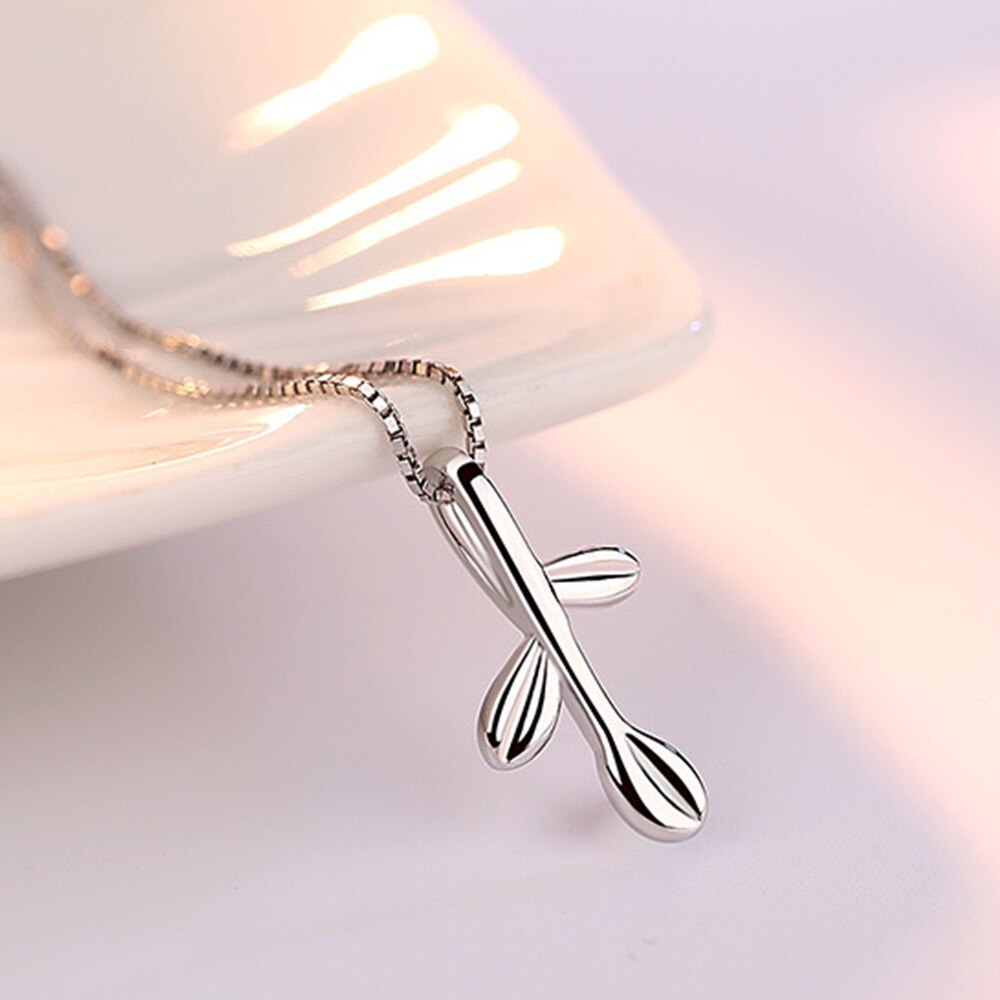 NEHZY 925 Sterling Silver Necklace Pendant Jewelry Woman Small Leaf Necklace Length 45CM