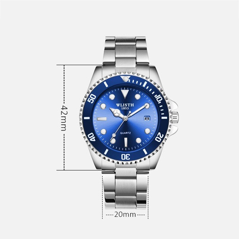 Ananke-reloj analógico de acero inoxidable para hombre, accesorio de pulsera de cuarzo resistente al agua con calendario, complemento Masculino de de lujo con estilo informal, perfecto para