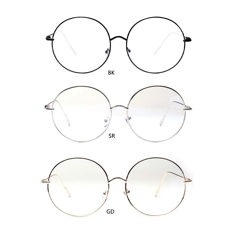 Women Metal Sunglass Eyewear Accessories Oversized Frames Round Frame Clear lens Women's Glasses Eyeglasses Femme
