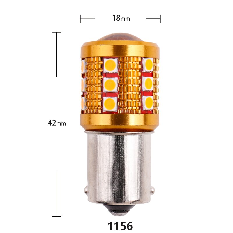 2x luz Led Canbus BA15S P21W 1156 3030 24SMD BAY15D P21/5W 1157, lámpara LED para luces de señal de giro de coche, blanco ámbar DC 12V