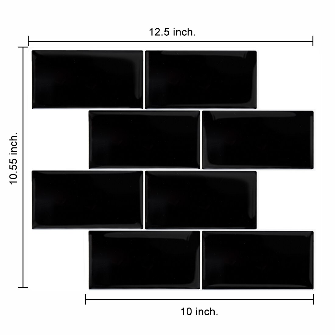 Rectangular Lattice Solid Color Self-Adhesive Wall Sticker, Kitchen Waterproof Baffle--1 Sheet: HB216