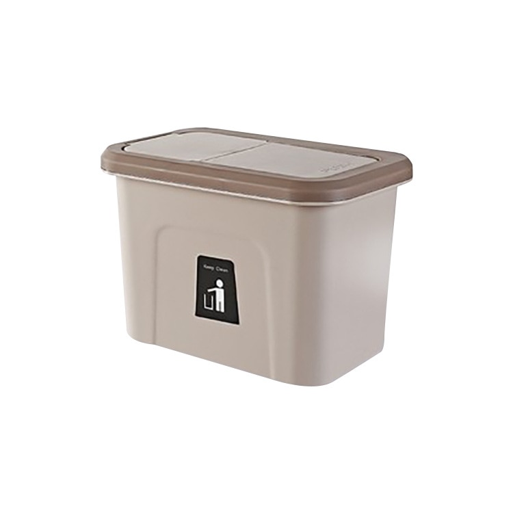 Colgador para puerta de armario cubo de basura, contenedor de basura, Herramientas de limpieza del hogar, cubos de basura con cubierta, novedad: S Brown