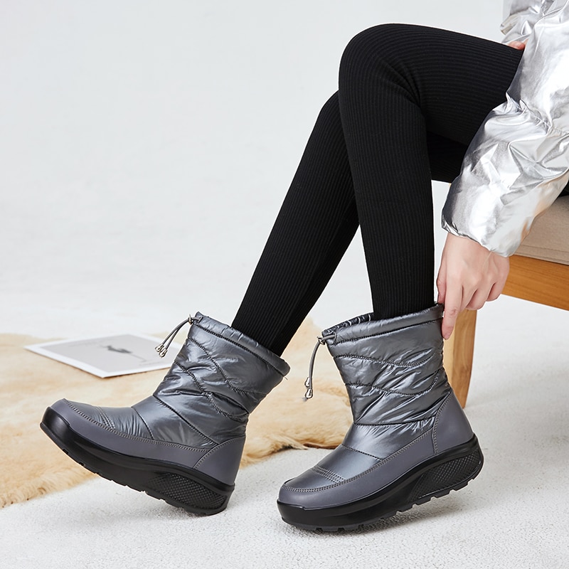 Minika women's fitness boots platform winter shoes Big Size 42 Girls non-slip waterproof snow boots for women botas mujer