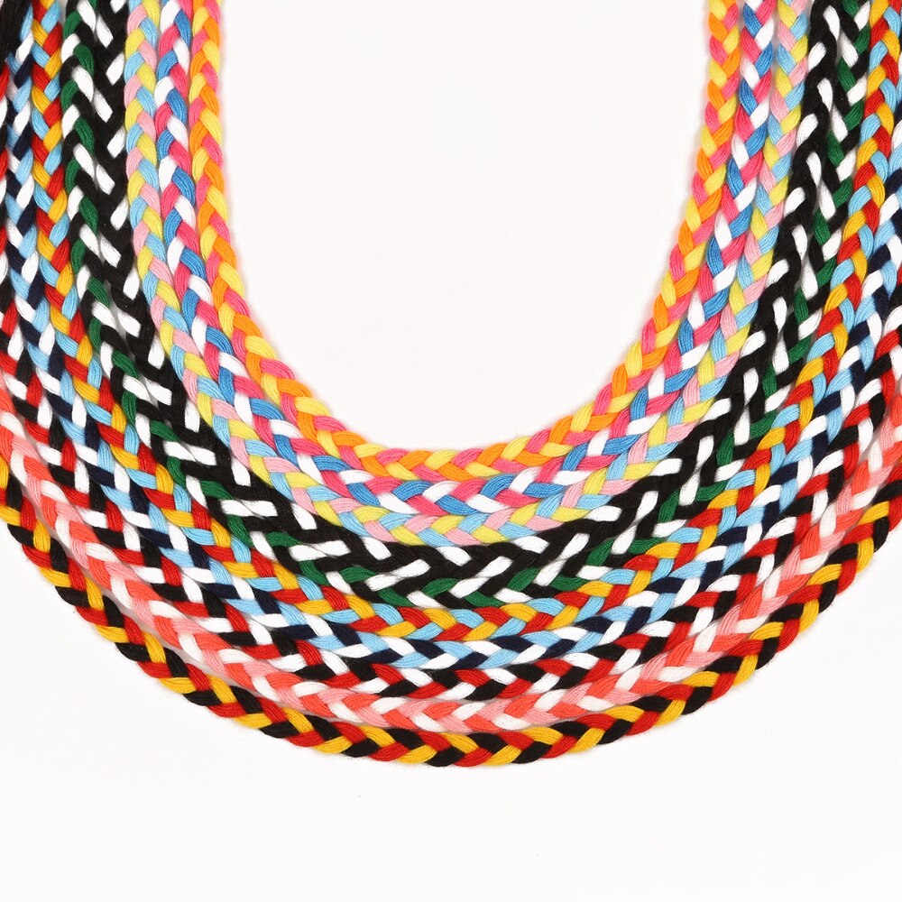 5 meter längd 7mm färgade polyestersnören flätat rep diy svart vit tjockt dekorativt rep garnlåda dekor hantverk
