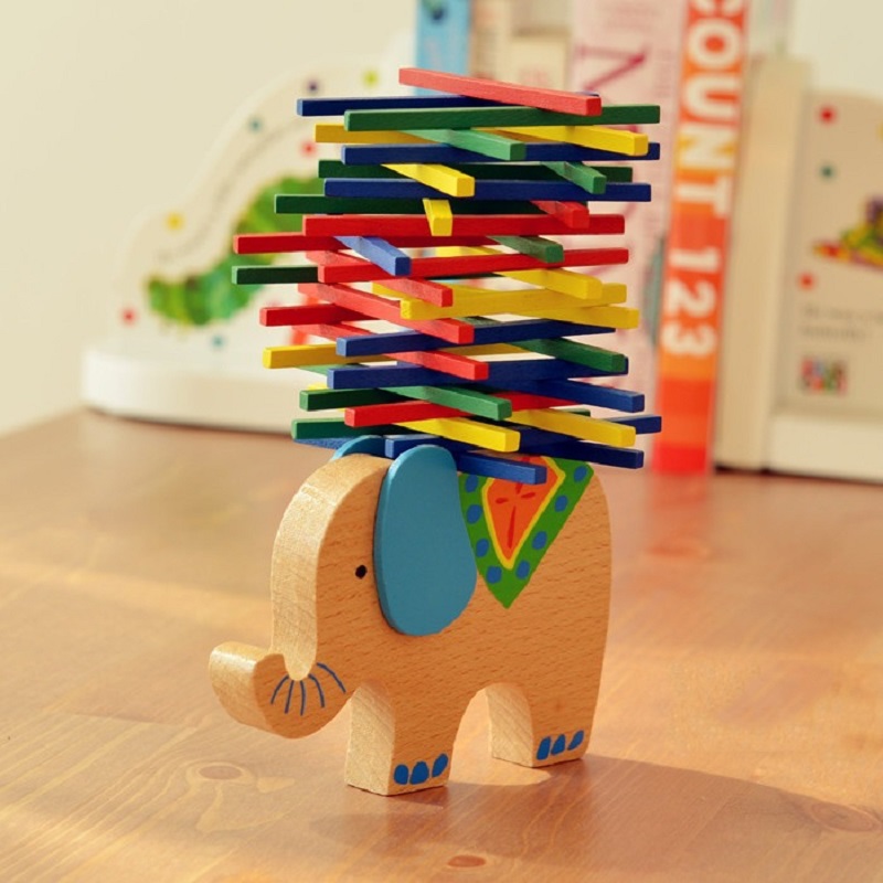 Color stick balance beam early childhood education puzzle game elephant balance beam camel toy