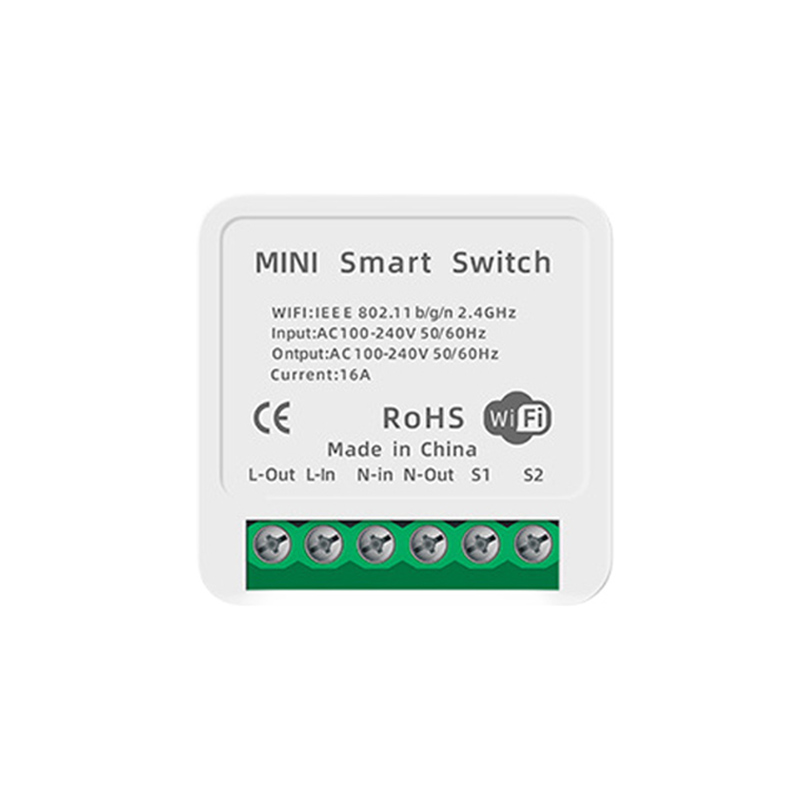 Tuya smart switch mini wlan-funk-diy-zeitschaltmodul mit 16a 2- wege-steuerung, unterstützt yandex, alice, alexa und google home sprachsteuerung: Default Title