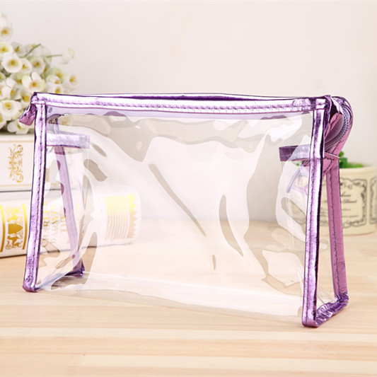 Transparante draagbare make-up tas voor vrouwen, make-up organizer tas voor meisjes, cosmetische tas, toilettas, reistas, opbergtas, handtas voor vrouwen, bolsas: Paars