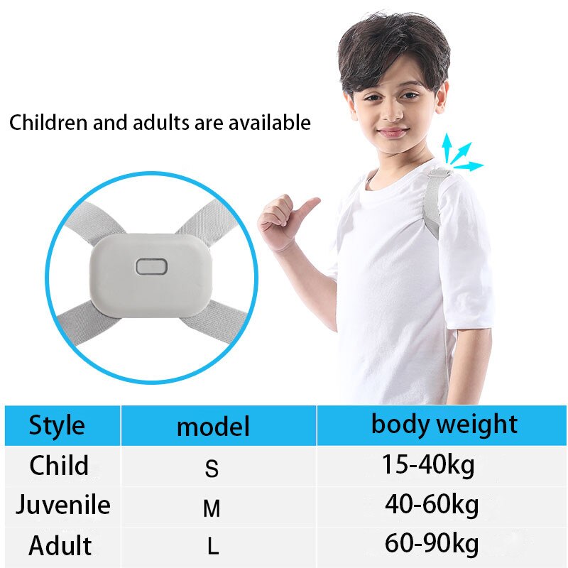 Usb Charge Houdingscorrectie Verstelbare Intelligente Rugsteun Nek Schouder Corrector Brace Riem Volwassenen/Kid