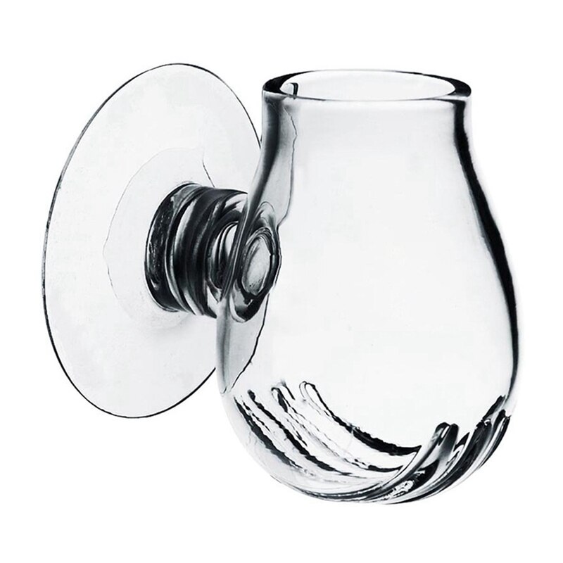 Klart glas rejer fodring mad fad akvarie akvarium glas foder kop fiske feeder lage rejer æg mad til akvariet