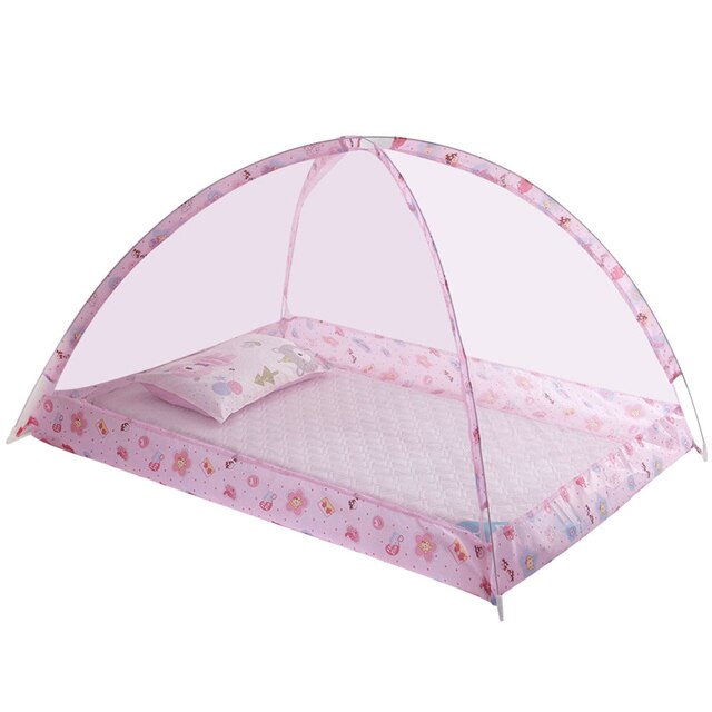 Opvouwbare Kids Baby Zomer Bed Kamer Netting Canopy En Mesh Voor Crib Dome Tent Dome Klamboe Grens Decor Insect preventie: Roze