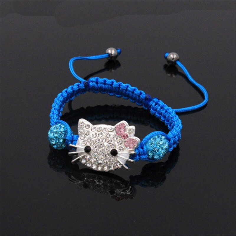 1pcs Shambhala child cat head bracelet: blue