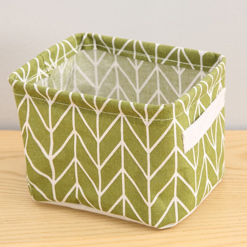 Cesta Rectangular de tela para almacenamiento, cesta de baño impermeable para manos, cesta de almacenamiento de escritorio, cesta de almacenamiento: Green