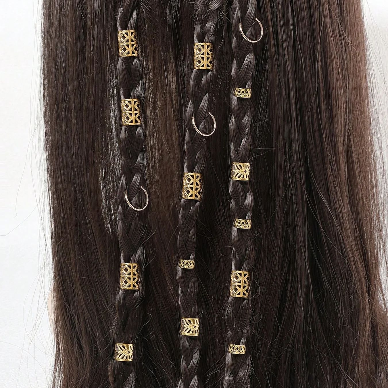 80 Uds. Anillo para el cabello ahuecado, cuentas para rastas, anillos para trenzas de cabello, Clips, cerraduras para rastas, trenzado de cabello, puños de Metal, decoración/accesorios