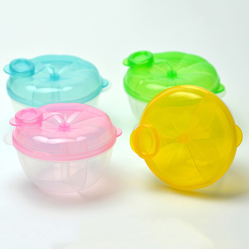 Portable Milk Powder Box Plastic Three Lattices Milk Container Baby Turn Milk Powder Storage Compartment Rotating Storage Box