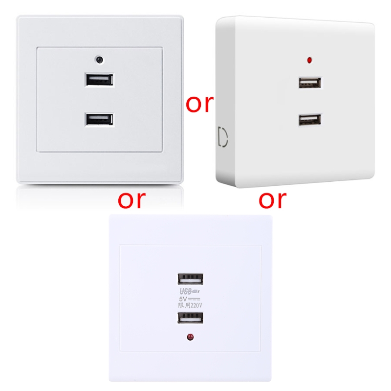 Grounded Electric Wall Charger Adapter Charging 2/4 Ports USB Mounting Wall Socket Charger Power Adapter Plug Outlet