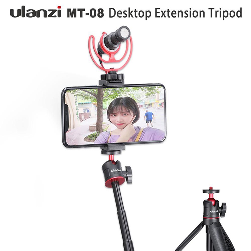 Ulanzi 2 Pcs Tripod: 1 Pcs MT-08 Desktop Mini Portable Tripod with 1/4 Screw to DSLR Cameras & 1 Pcs ST-07 Cold Shoe Phone Mount