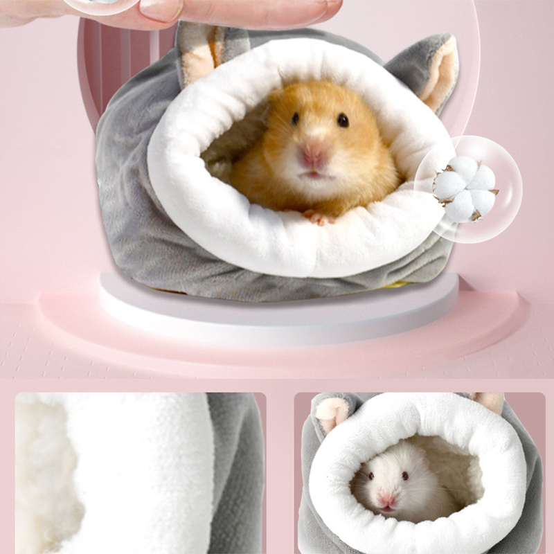 Jaula suave y cálida para hámster, cama para mascotas, hamaca para ratas, cerdo, ardilla, casa de invierno, nido de terciopelo, cama cálida para dormir, artículos para mascotas pequeñas