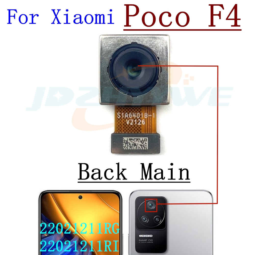 Cámara Frontal trasera para Xiaomi Poco F4 F3, Selfie Frontal, módulo de cámara ancha trasera principal, piezas de Cable flexible: Rosa