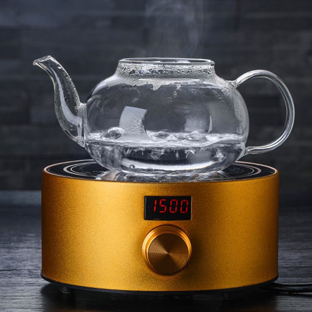 600ml Glass Teapot Heat-resistant Stainless Steel Clear Glass Tea Pot Leaf Filter Tea Pot Coffee Drink Home Office Teaware Set