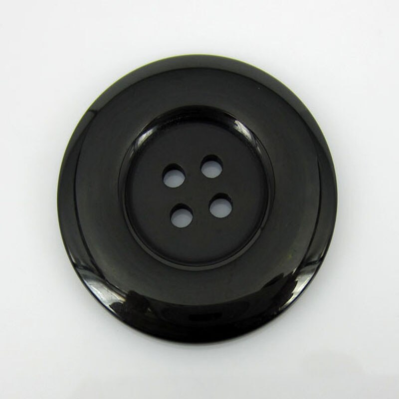 6pcs 1-1/2" 4-Holes resin buttons 38mm round large button for clothing sewing accessory craft scrapbooking: Black