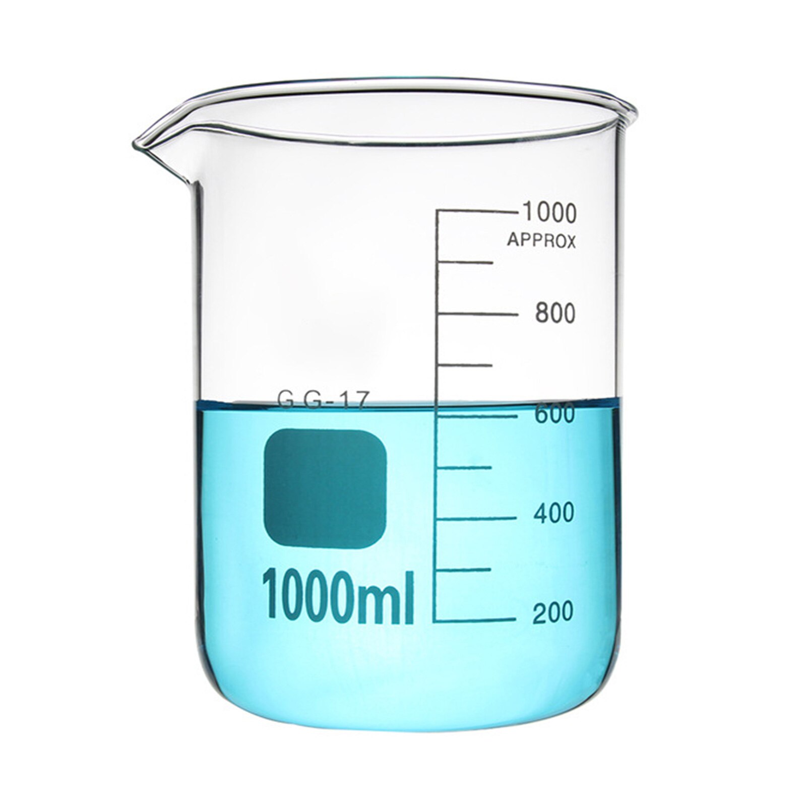 CAPACITY 50ml-3000ml low form glass beaker thickened Transparent Heat Resistant Glass Beaker Scale Thicken Measuring Cup for Lab: 1000ml