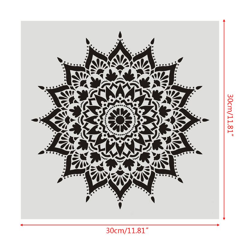 Pochoir de fleurs pour peinture murale, 4 pièces, modèle de dessin pour carreaux de sol, meubles G88D