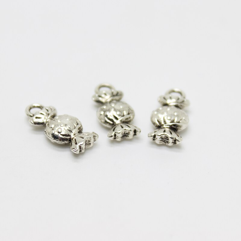 15 stks -- 15x6mm Antiek zilver tone Candy Charms hanger