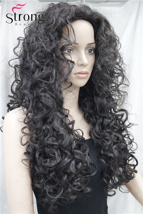 StrongBeauty grube długie warstwy loki bez części pełna peruka syntetyczna peruki damskie wybór kolorów: #4