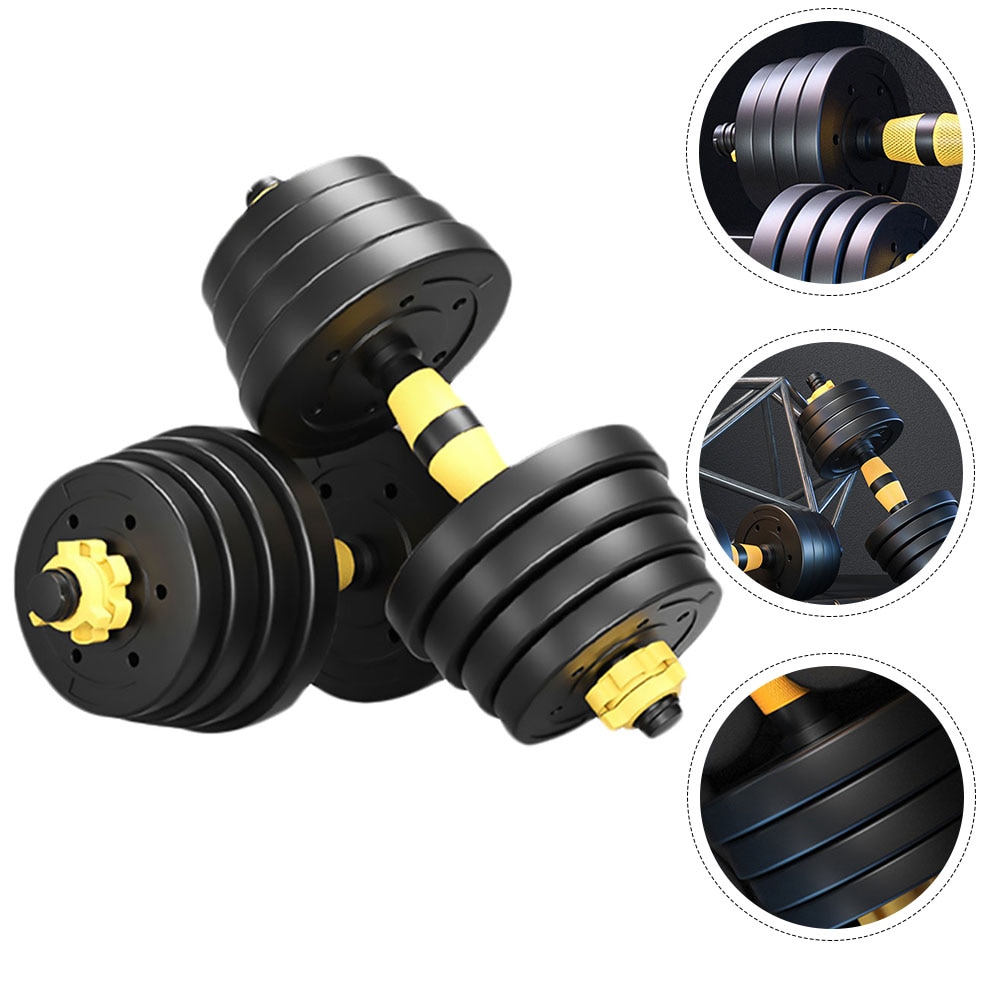 Haltères caoutchoutées, 1 paire, ensemble pratique, Fitness ajustable, Fitness pour femmes et hommes
