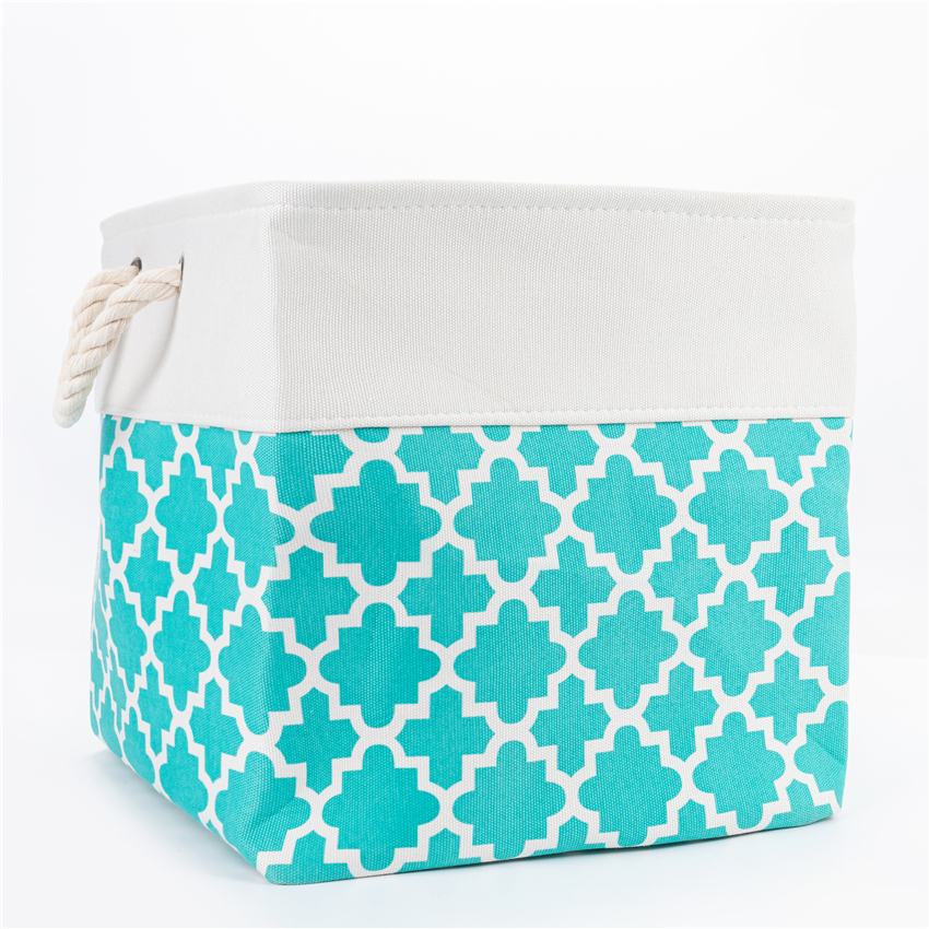 Large Foldable Storage Bin Collapsible Sturdy Fabric Storage Basket Cube Cotton Handles for Organizing Shelf Nursery Toy Closet: 3