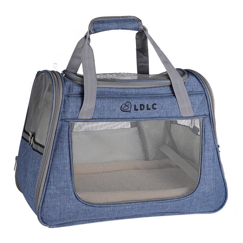 Dierbenodigdheden Ademende Schouder Kat Zak Sheer Mesh Puppy Handtas Hond Carrier Outdoor Travel Gereedschap Kitten Draagtas: Blue
