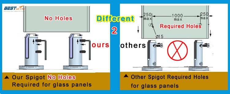Satin Polish BEST METAL Glass spigot Duplex 2205 stainless steel glass pool fencing spigot for swimming pool Staires parts