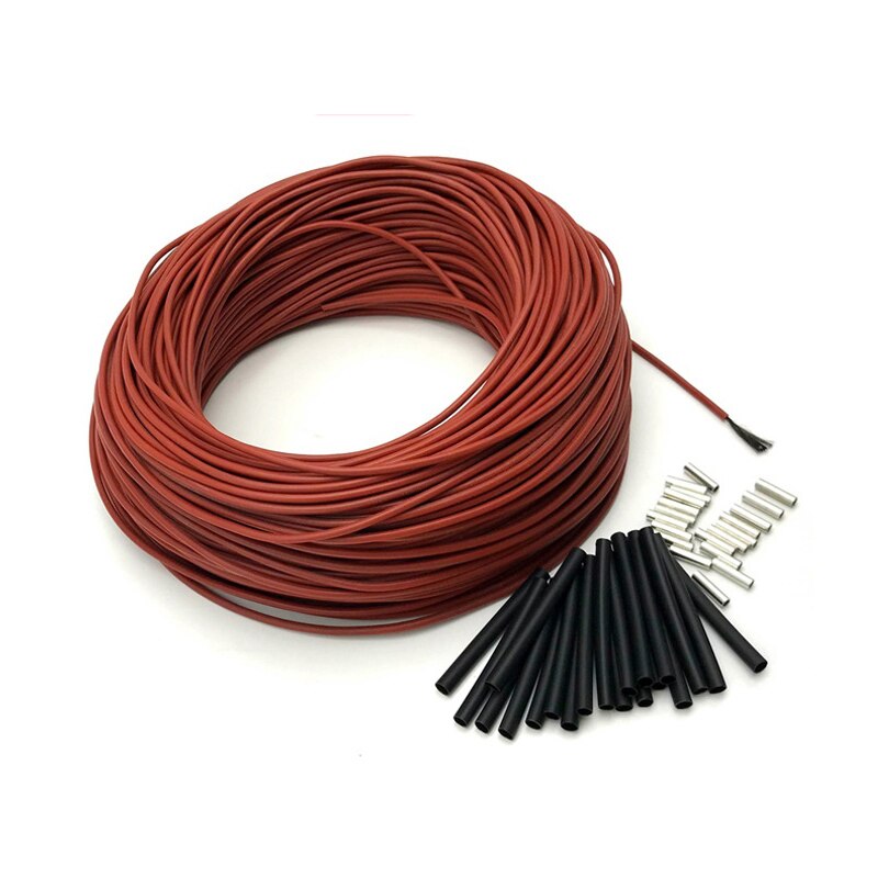 Infrared Floor Heating 12K 33ohm/m Outer Diameter 3mm Silicone Rubber Insulated Carbon Fiber Heating Cable Warm Floor Cable