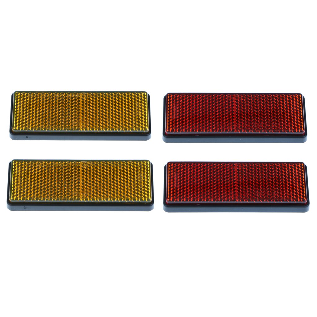 4 Pieces Car Reflector Light Reflective Strips On Self Adhesive Yellow & Red