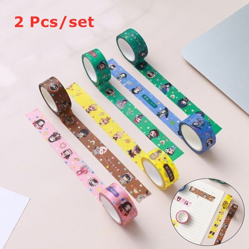 2 pieces/set of cartoon tape paper label sticker decorative Diy scrapbook masking office school supplies