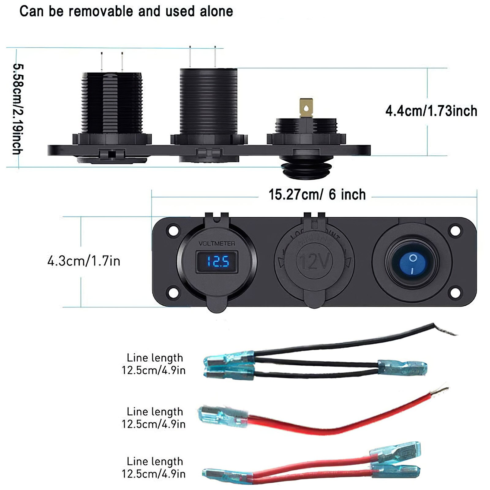 Panel Power Socket Led Display Charger Socket Waterproof Car Dual Usb QC3.0 Fast Charger Socket Cigarette Lighter Socket