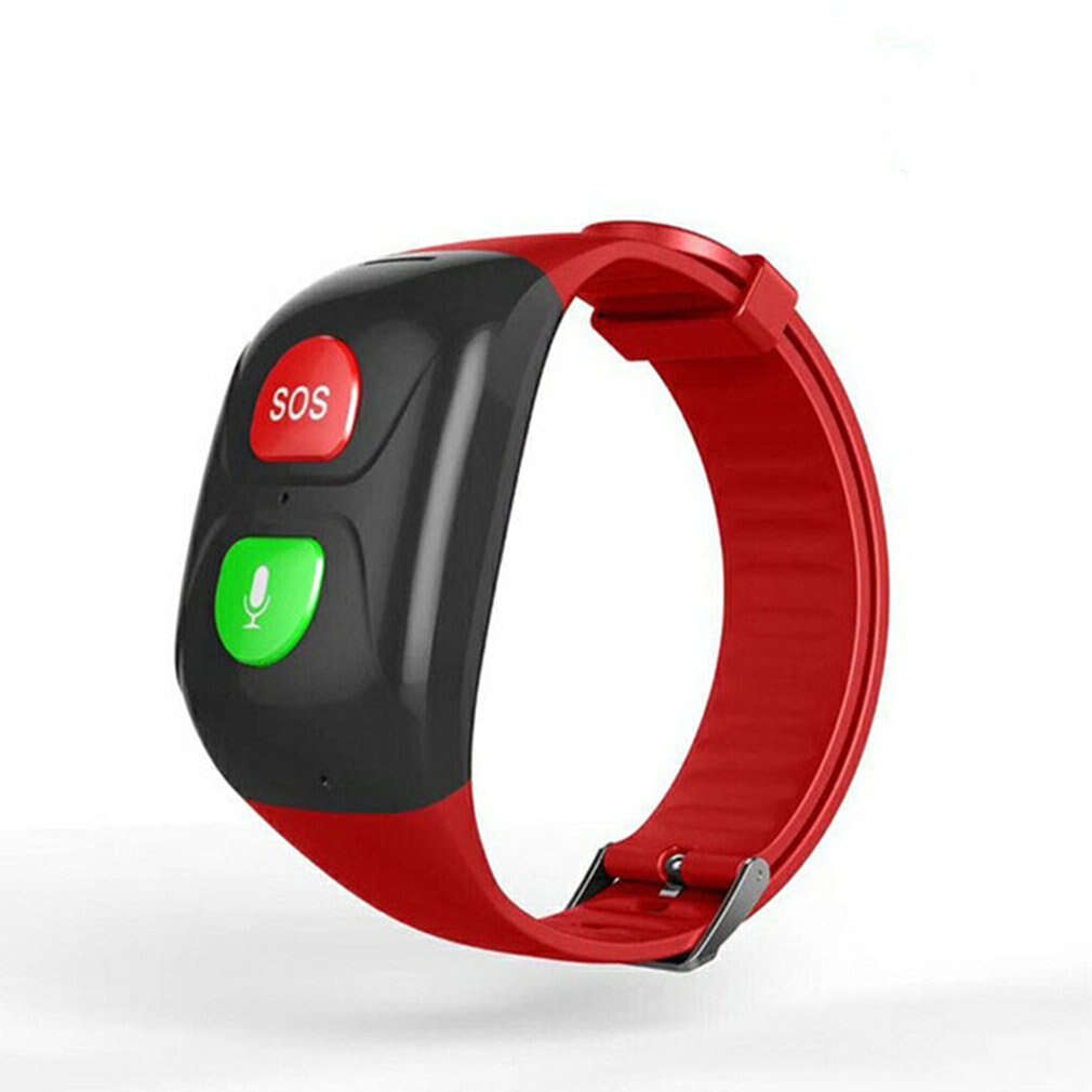 Montre connectée pour personnes âgées, avec GPS et WIFI, moniteur de fréquence cardiaque, appels à distance, avec application SOS, pour la natation: red
