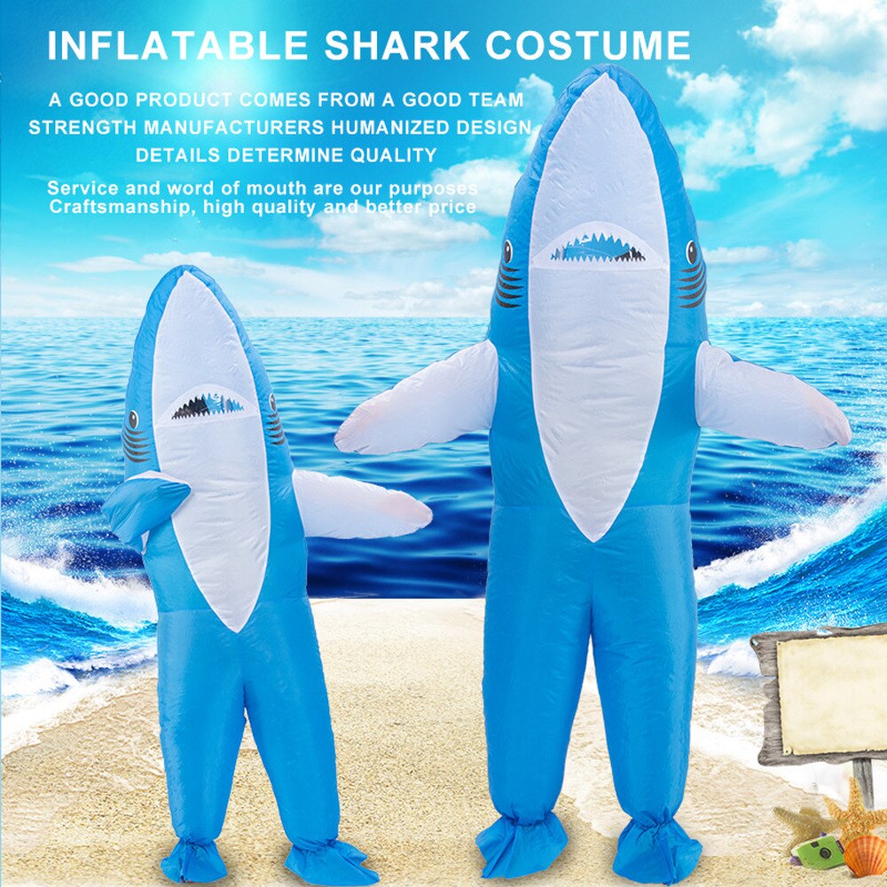 Haai Mascotte Kostuum Opblaasbare Deguisement Halloween Giet Animaux Shark Cosplay Mascotte Kostuum Reclame Carnaval