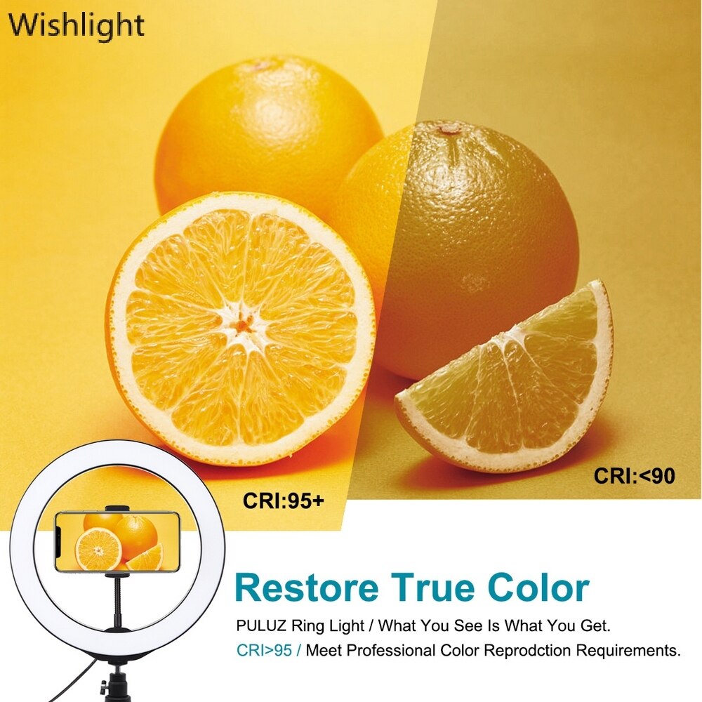 Fotografering selfie ring live light 26cm dimbar kamera telefon ring led lampa med bordsstativ för makeup video live studio