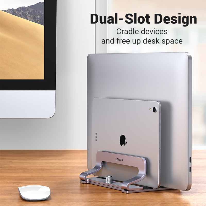 UGREEN Vertical Laptop Stand Holder Foldable Aluminum Notebook Stand Laptop Tablet Stand Support For Macbook Air Pro PC 17 inch